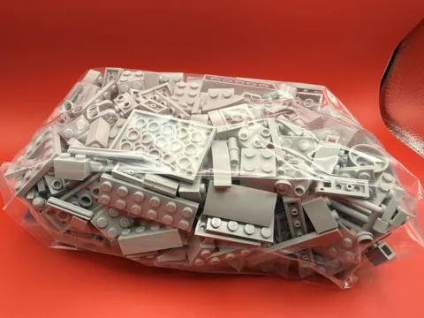  1 Lb Random LEGO  Pieces Light Gray Brick Pieces Lot