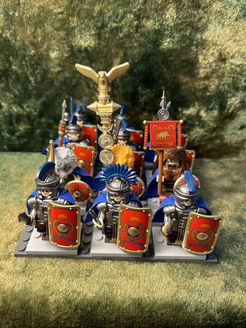 12x 54mm MINI NOVEL 20th LEGION VICTRIX AQUILIFER & SIGNIFER Genuine LEGO Bases