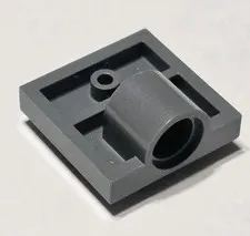 Lego 2x 10247 Dark Bluish Gray Plate, Modified 2 x 2 with Pin Hole
