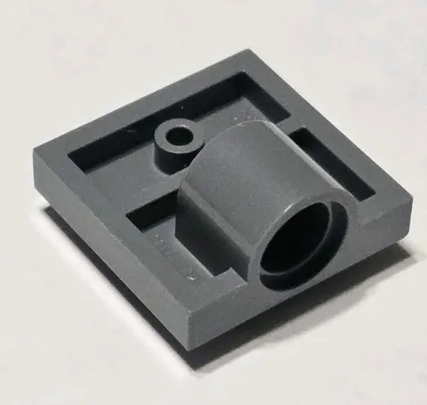 Lego 2x 10247 Dark Bluish Gray Plate, Modified 2 x 2 with Pin Hole