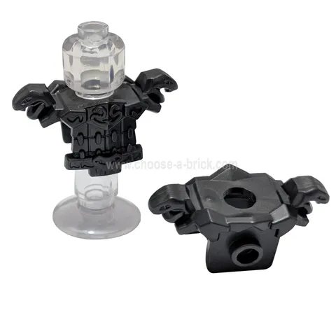 2 NEW LEGO Minifigure Armor Breastplate,Snake,Chain Mail,1 Stud, Pearl Dark Gray