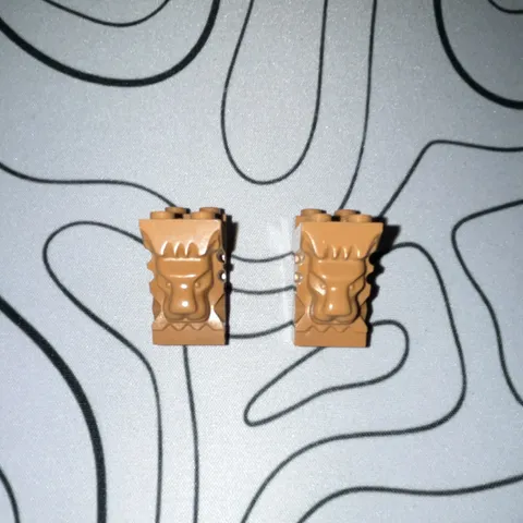 LEGO Lot of 2 Mediuam Nougat Brick 2x3x3 Cutout Lion Head 30274 Authentic