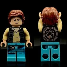Lego Star Wars Smart Minifigure Han Solo Greedo Mis Assembly Alignment Misprint