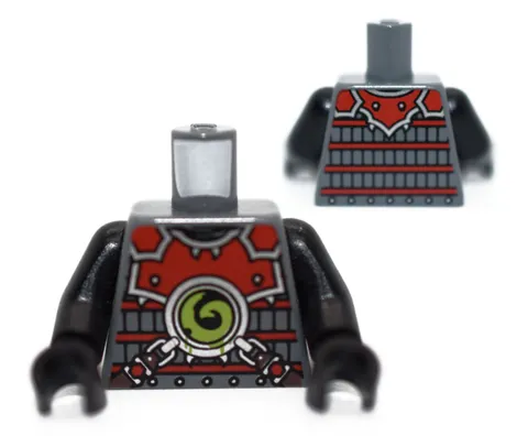 LEGO Minifigure Torso Black Ninjago Stone Army Scout Swordsman red lime 6029727