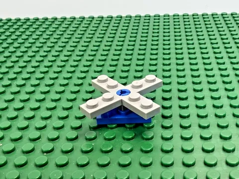 1980s LEGO Old Gray Propeller 4 Blade Center Hole w/Blue Rotor Holder #3461 3462