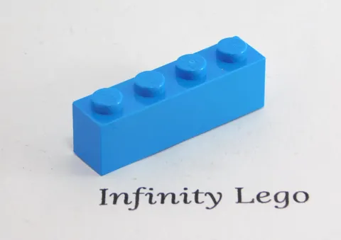 10 LEGO Dark Azure Bricks 1 x 4 (3010) - (10 Pieces)