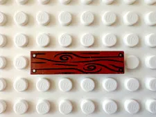 LEGO Tile 1 x 4 with Wood Grain and 4 Nails 2431pb0243 Reddish Brown