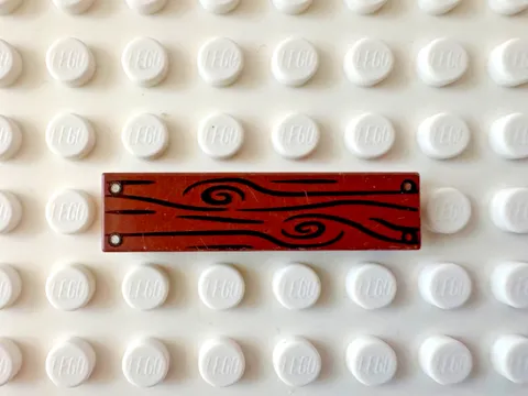 LEGO Tile 1 x 4 with Wood Grain and 4 Nails 2431pb0243 Reddish Brown