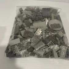 LEGO Grey 500g Assorted Pieces Mixed Bricks Flat Parts Random Bulk Lot  0.5kg