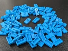 Lego Lot  x100 Dark Azure Plate 1 Stud Jumper 1 x 2 # 15573 Bulk