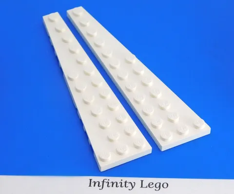 2 Pair LEGO White Plate Wing 3 x 12 Left & Right Wedge (47397 47398)