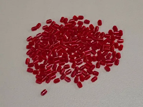 Lego Qty 208 - Trans-Red - 3062 Brick, Round 1 x 1 - NEW