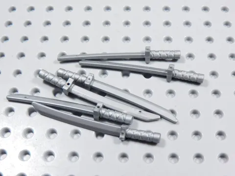 LEGO Lot of 6 Flat Silver Katanas Swords Weapon Minifig Ninja BI
