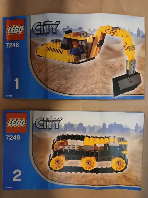 LEGO City 7248 Digger Excavator Instructions Manuals 1 & 2 Complete
