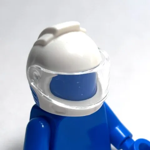 Lego - Minifigure Headgear - White / Blue, Helmet, Space / Racing