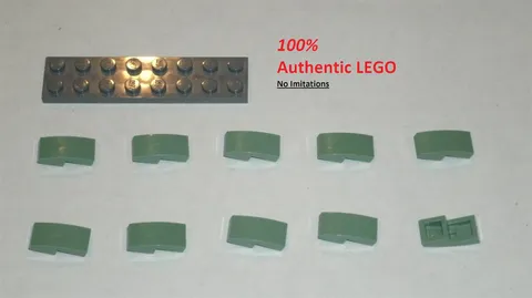 LEGO NEW 1x2 Sand Green Slope Curved (10x) 6196591 Brick 11477