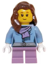 LEGO: Medium Blue Jacket Light Purple Scarf (hol059)