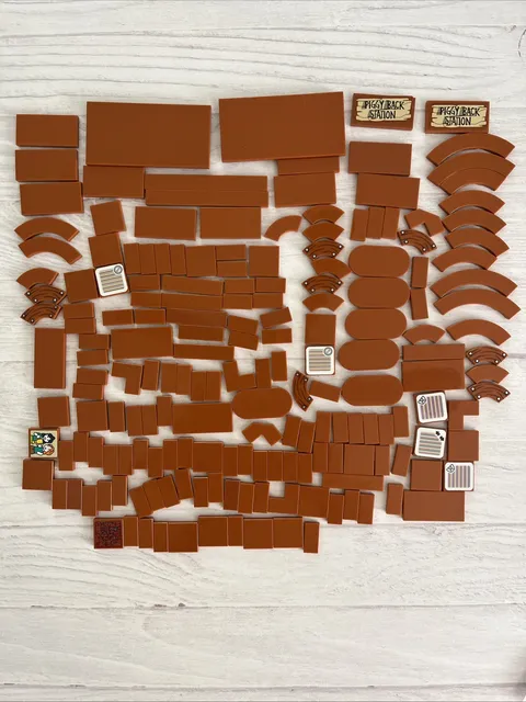 LEGO LOT DARK ORANGE 182 PCS 2X4 2X2 1X4 1X2 TILE PLATE VARIETY BUILDING PIECE