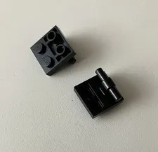 LEGO 2x NEW Pieces Plate 2x2 Modified w/ Bar on Bottom BLACK #5066