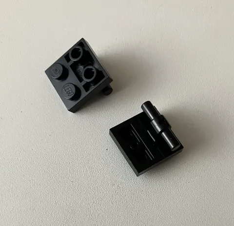 LEGO 2x NEW Pieces Plate 2x2 Modified w/ Bar on Bottom BLACK #5066