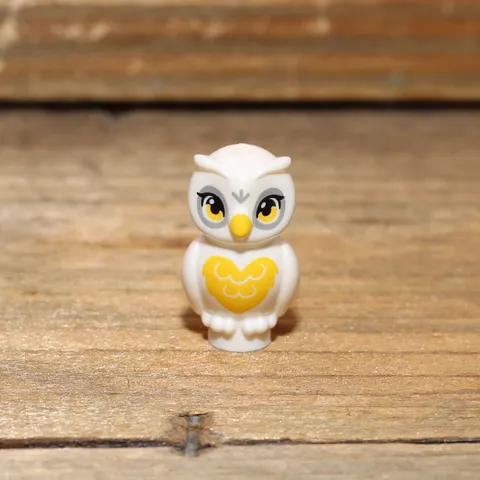 LEGO Friends White Owl Light Bluish Gray Face and Yellow Chest Pattern 21333pb05