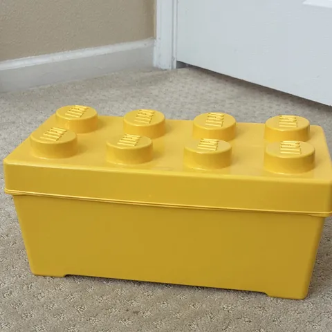 LEGO Yellow Storage Brick 8 Stud Stackable Plastic Container EMPTY
