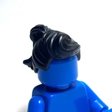 Lego - Minifigure Hair - Female, Black, Ponytail, Side Swept, Swirl Bangs