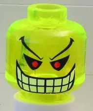 Minifigure, Head Red Eyes, Eyebrows, White Teeth and Grin Pattern (Th - New LEGO