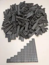 LEGO 550pcs 2x2 2x3 2x4 2x6 2x8 2x10 2x12 2x14 2x16 Plates Flat Dark Bluish Gray