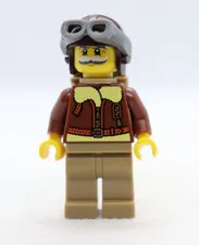 Pilot Series 3 Helmet Dark Tan Backpack CMF LEGO Minifigure Mini Figure