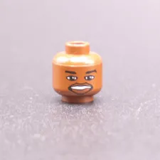 LEGO MINIFIGURE HEAD BROWN SMILE BASKETBALL SPORTS CITY TOWN INV 1