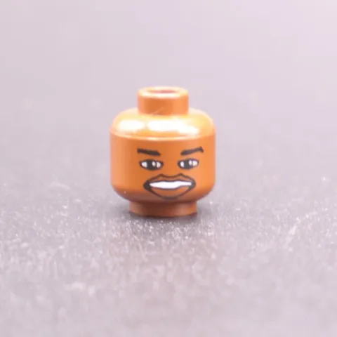 LEGO MINIFIGURE HEAD BROWN SMILE BASKETBALL SPORTS CITY TOWN INV 1