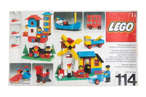 Vintage LEGO Set 114 Universal Building Set Original Box & Tray Incomplete