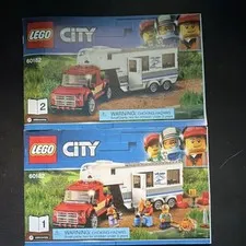 LEGO City Great Vehicles 60182 Pickup & Caravan Complete Set 344 pcs 2018 (BOOK)