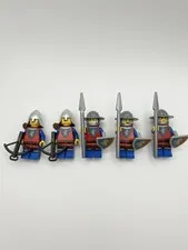 LEGO Castle Lion Knights Minifigure Lot Of 5 Men Crossbows Spears Shields Army