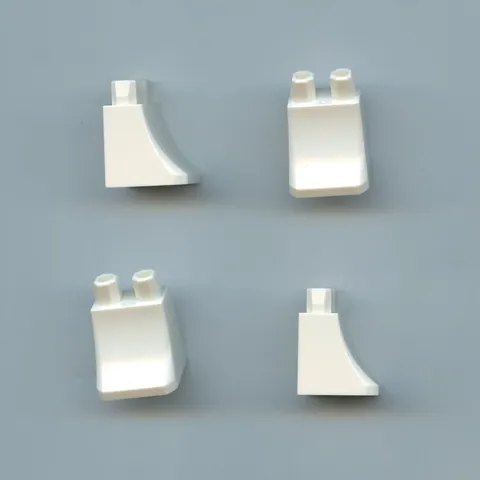 LEGO x 4 White Minifigure Lower Body, Skirt (Legs Modified) 36036