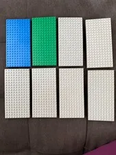 10 VINTAGE LEGO BASEPLATES 10 x 20 stud - green, blue, grey +1 8x16 stud
