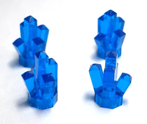 Lego - Lot of 4 - Trans Dark Blue, Rock Gem Crystal