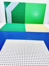 Lot Of 8 LEGO®  Baseplates Green Tan Blue White Base Plates 10”x10” & 10”x5”