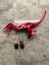 LEGO Castle Red Dragon Figure 70403 & Dragon Knights Minifigures Armor Flame