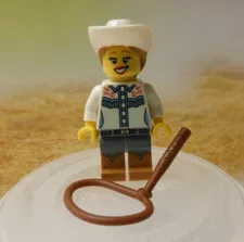 Lego 8833-4 MINI FIGURE Series 8 Cowgirl(COL126) WITH LASSO 2012