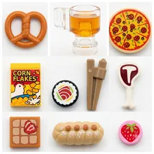 LEGO Food Pizza Snack Drink Bread T bone Steak Donut Cake Sushi Pastry Candy NEW