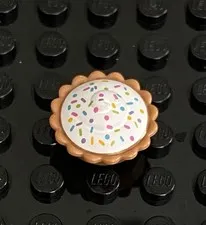 LEGO White Cream Pie, Brown Crust, Sprinkles, Food Deserts