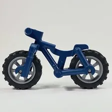 LEGO Dark Blue Heavy Mountain Bike Flat Silver Rims Bicycle Riding Cycle