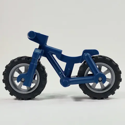 LEGO Dark Blue Heavy Mountain Bike Flat Silver Rims Bicycle Riding Cycle