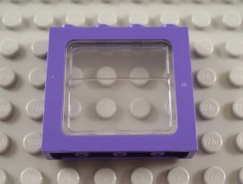 LEGO Dark Purple 1x4x3 Harry Potter Knights Bus Train Window with Clear Glass