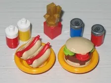 LEGO® Hot Dog Hamburger French Fries Coke Pepsi Picnic Minifigure Utensil Food