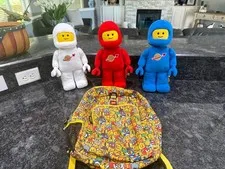 Target x LEGO Collection Minifigure Astronaut Spaceman Plush Lot of 3 + Backpack