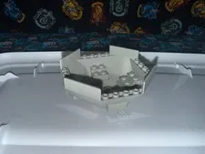 Lego Space Cockpit 10x10x4 Light Gray Octagonal w/ Axle Hole Part # 2618