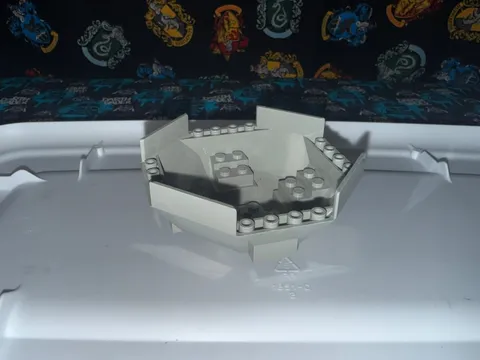 Lego Space Cockpit 10x10x4 Light Gray Octagonal w/ Axle Hole Part # 2618